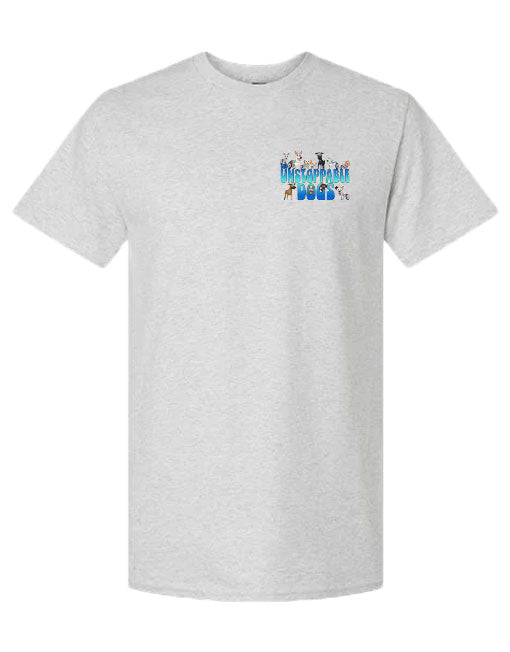 UNSTOPPABLE DOGS LOGO TEE, ASH GREY