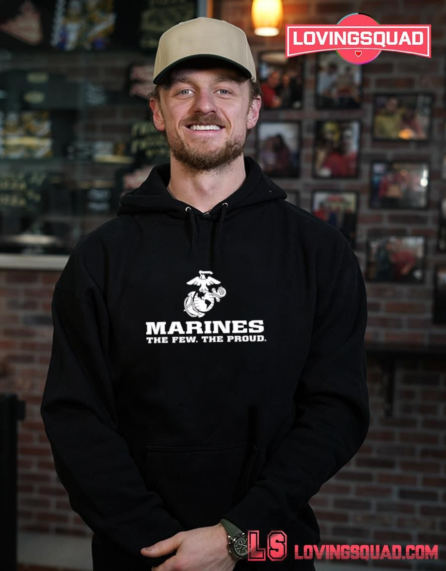Usmc Marines The Few Proud Eagle Globe Anchor Emblem T-Shirt