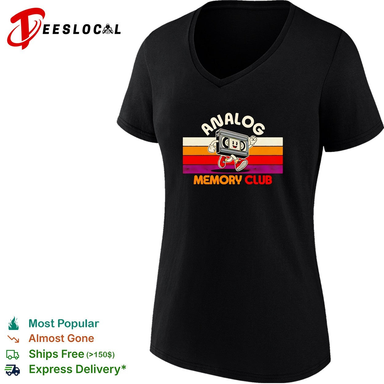 VHS tape running analog memory club shirt