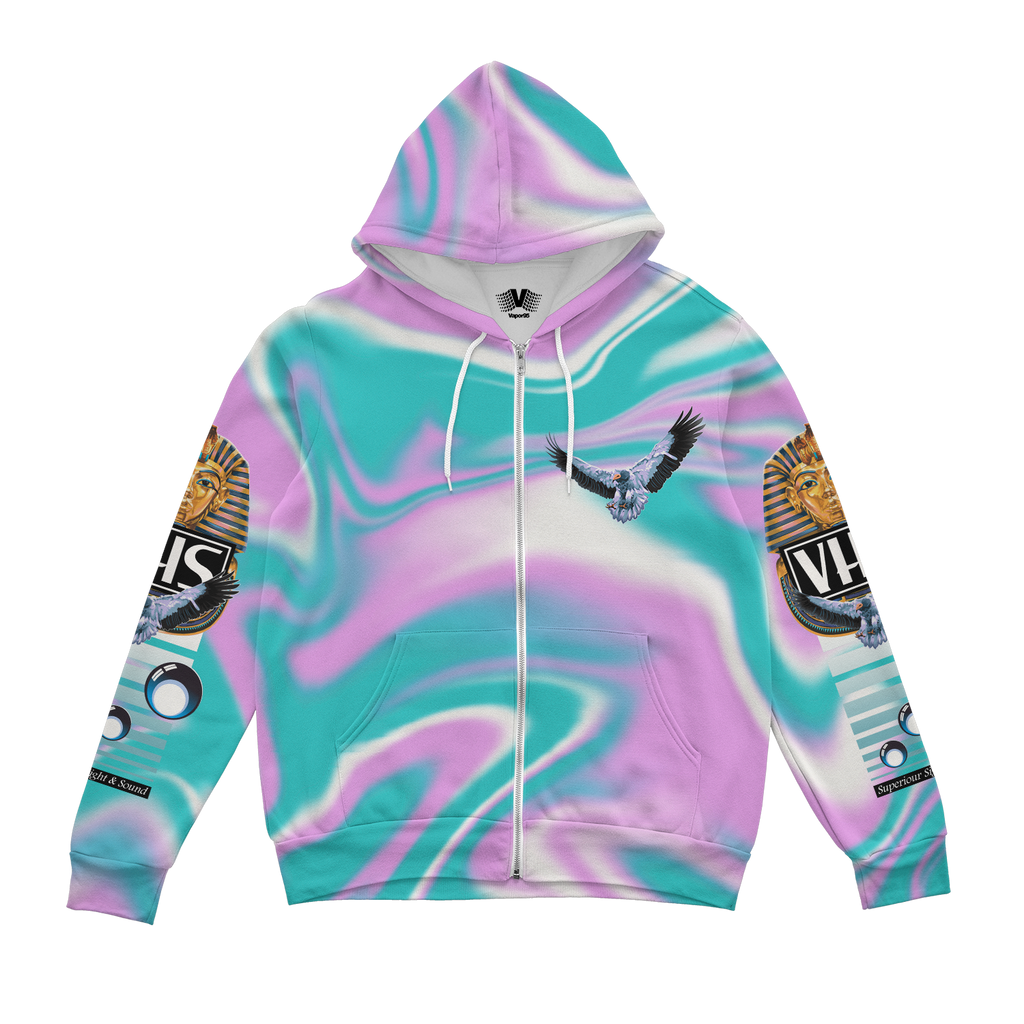 VHS Glyph Zip Up Hoodie