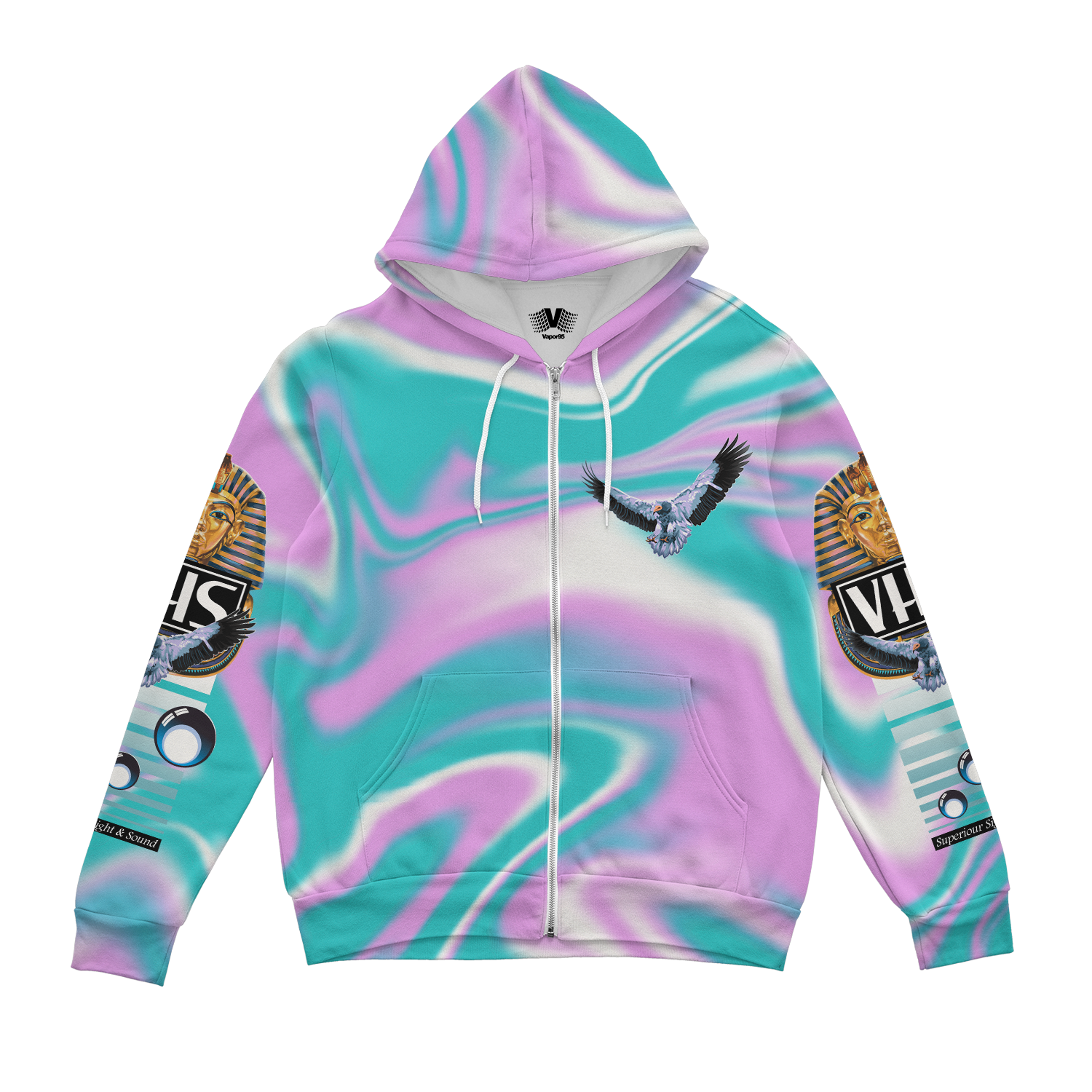 VHS Glyph Zip Up Hoodie