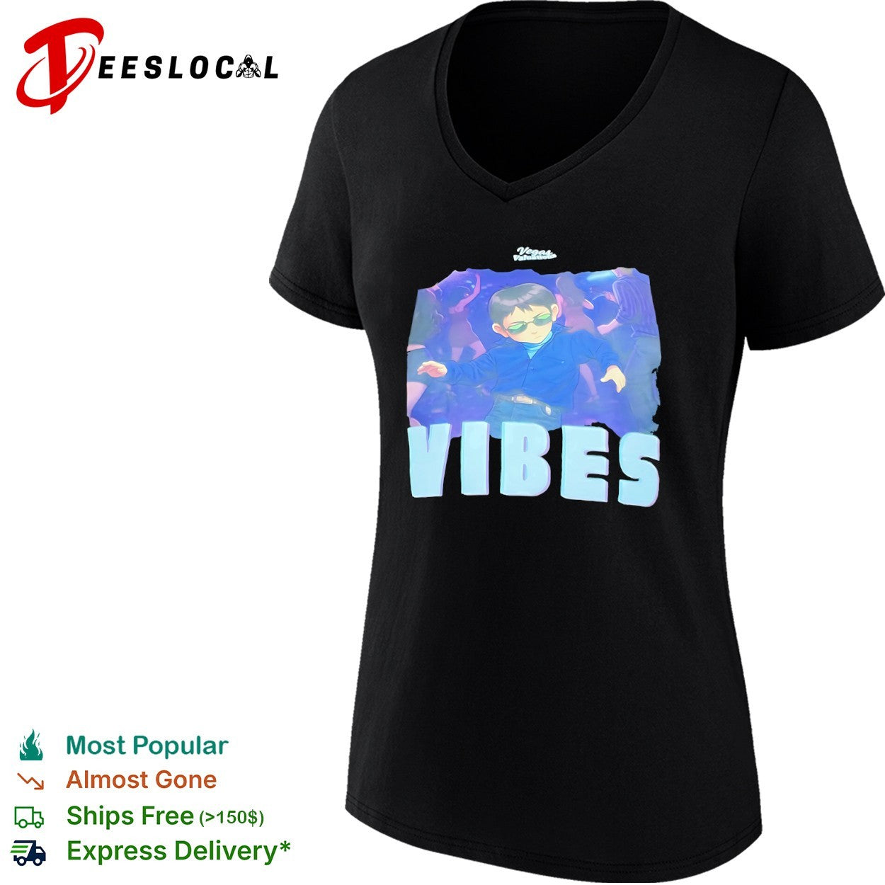 VIBES comic character shirt