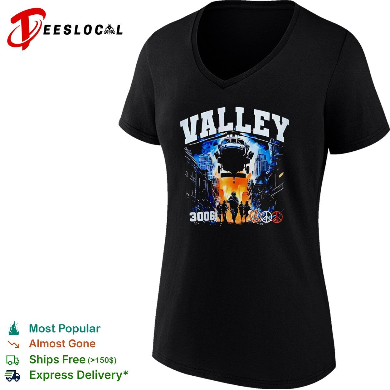 Valley 3006 peace logo shirt