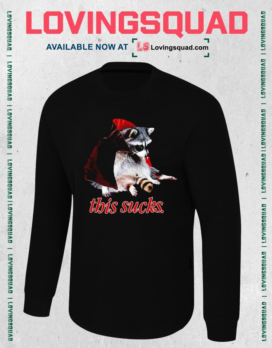Vampire Raccoon This Sucks Halloween T-shirt