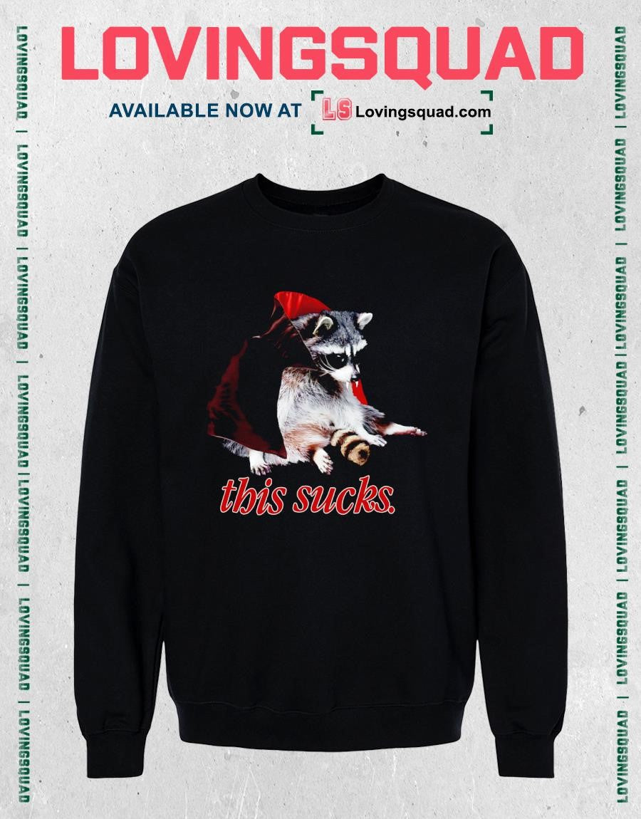 Vampire Raccoon This Sucks Halloween T-shirt