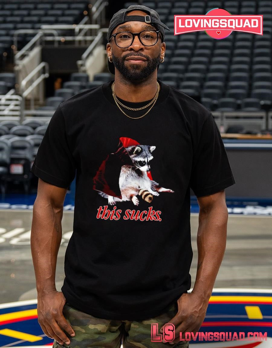 Vampire Raccoon This Sucks Halloween T-shirt