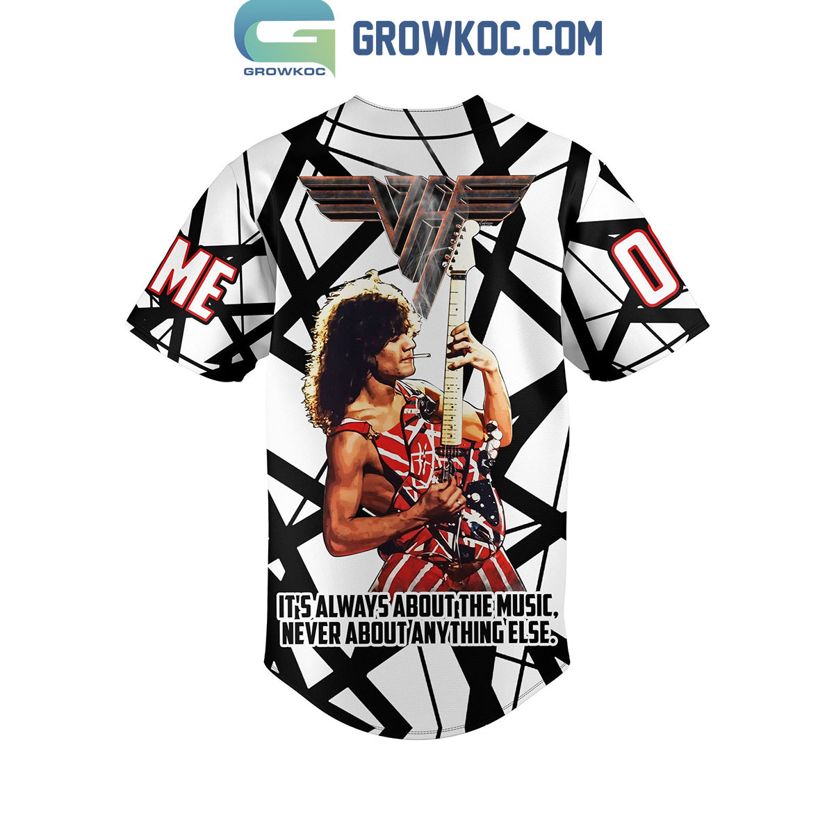 Van Halen It’s Always About The Music Personalized Baseball Jersey Black