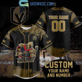 Vegas Golden Knights Custom Personalized Black Design Baseball Jersey