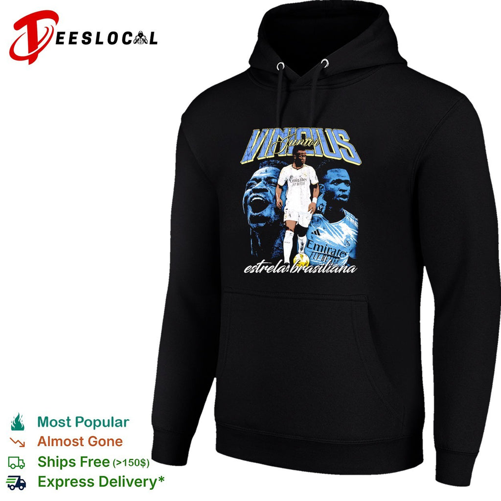 Vinicius Junior Real Madrid estrela brasileira portrait shirt
