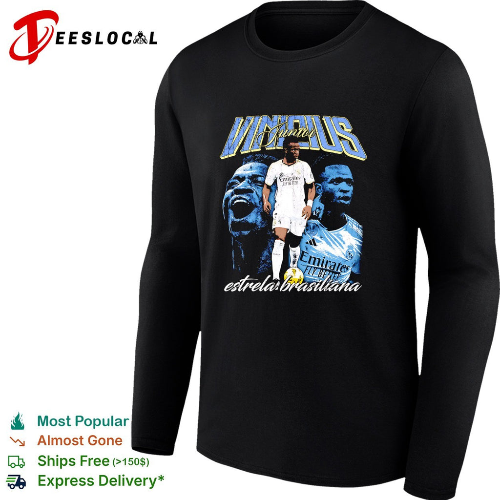 Vinicius Junior Real Madrid estrela brasileira portrait shirt