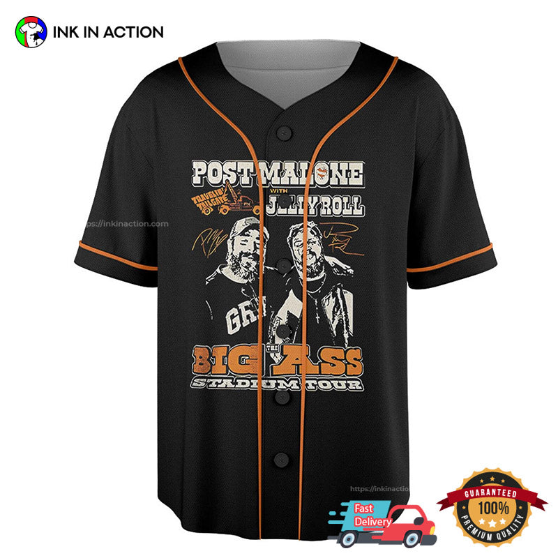 Vintage Post Malone Big Ass Stadium Tour Baseball Jersey
