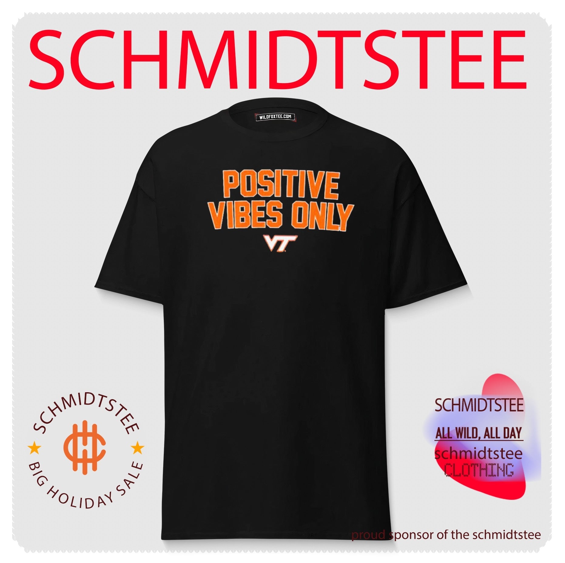 Virginia Tech Hokies Positive Vibes Only logo Shirt