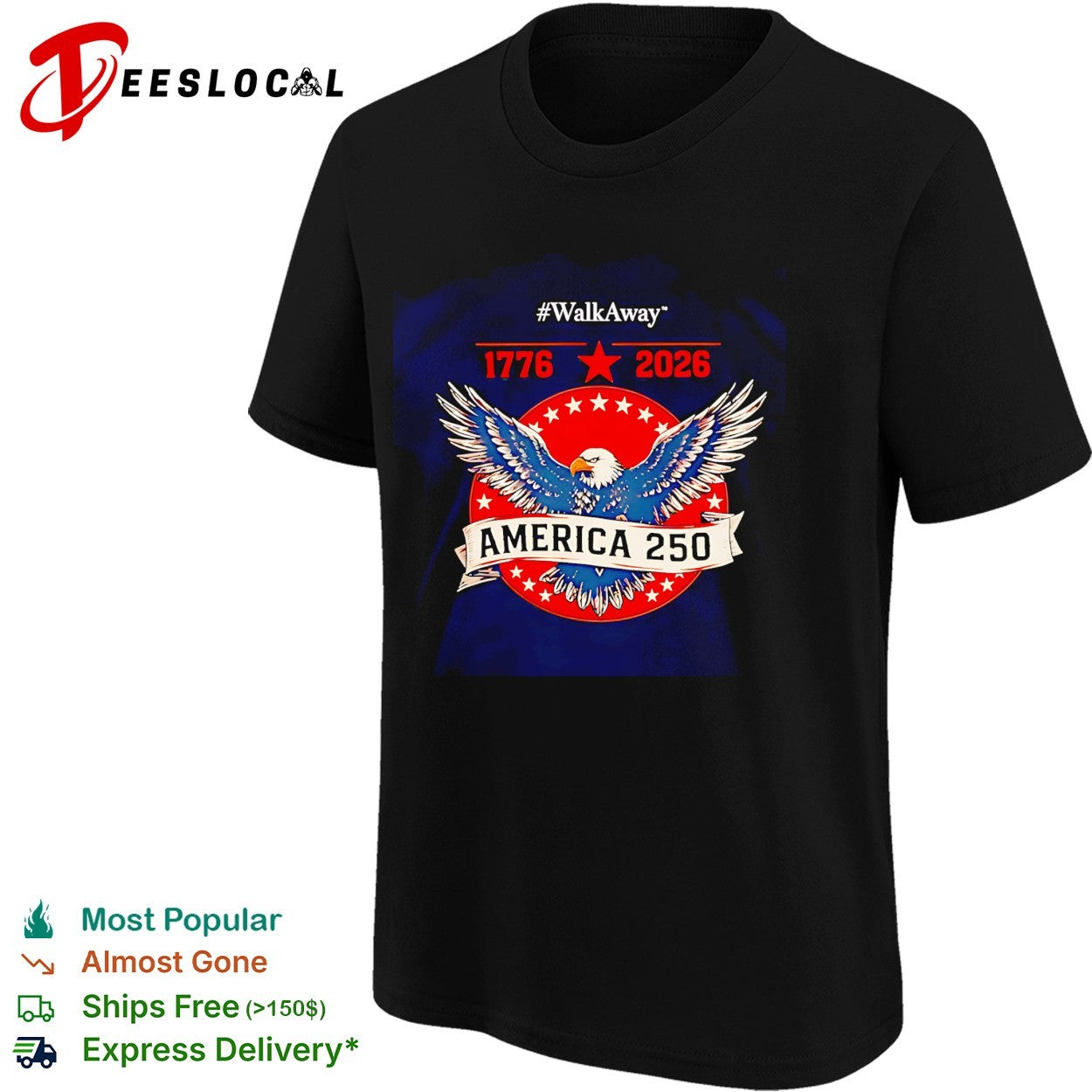 WalkAway America 250 1776 2026 Patriotic Eagle vintage shirt