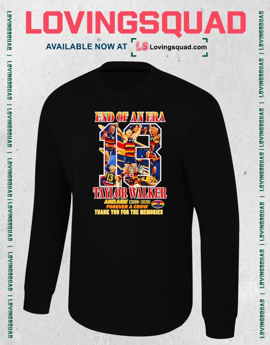 Walker Adelaide Crows End of an Era 2008 2026 Forever a Crow Thank You For The Memories T-Shirt