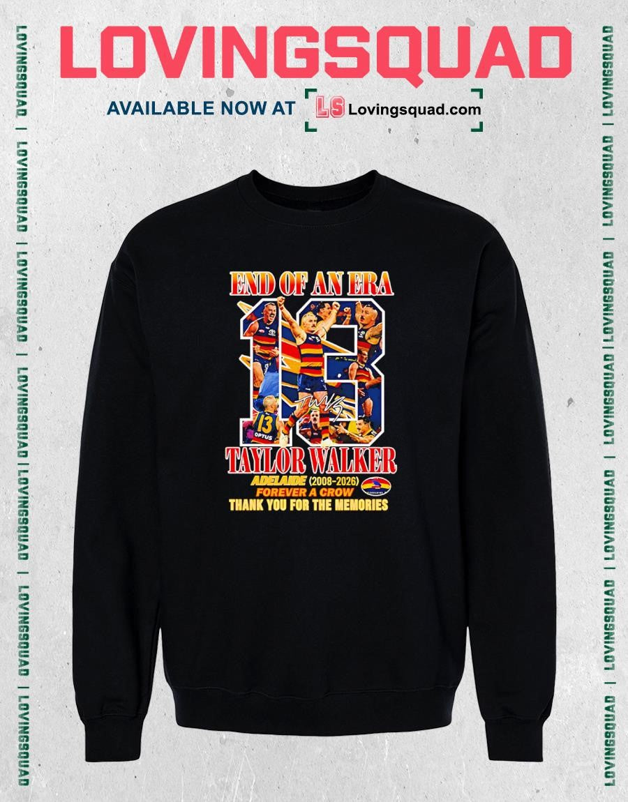 Walker Adelaide Crows End of an Era 2008 2026 Forever a Crow Thank You For The Memories T-Shirt