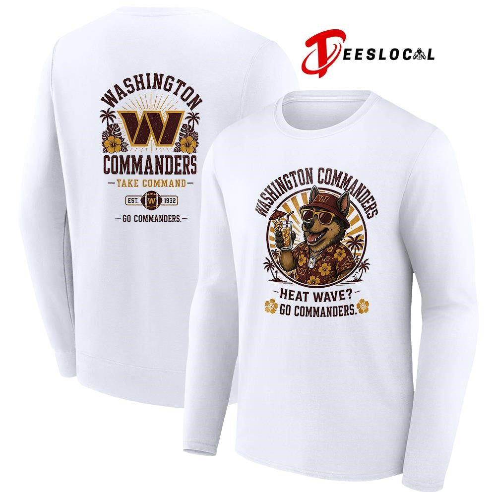 Washington Commanders heat wave beach vibes mascot shirt
