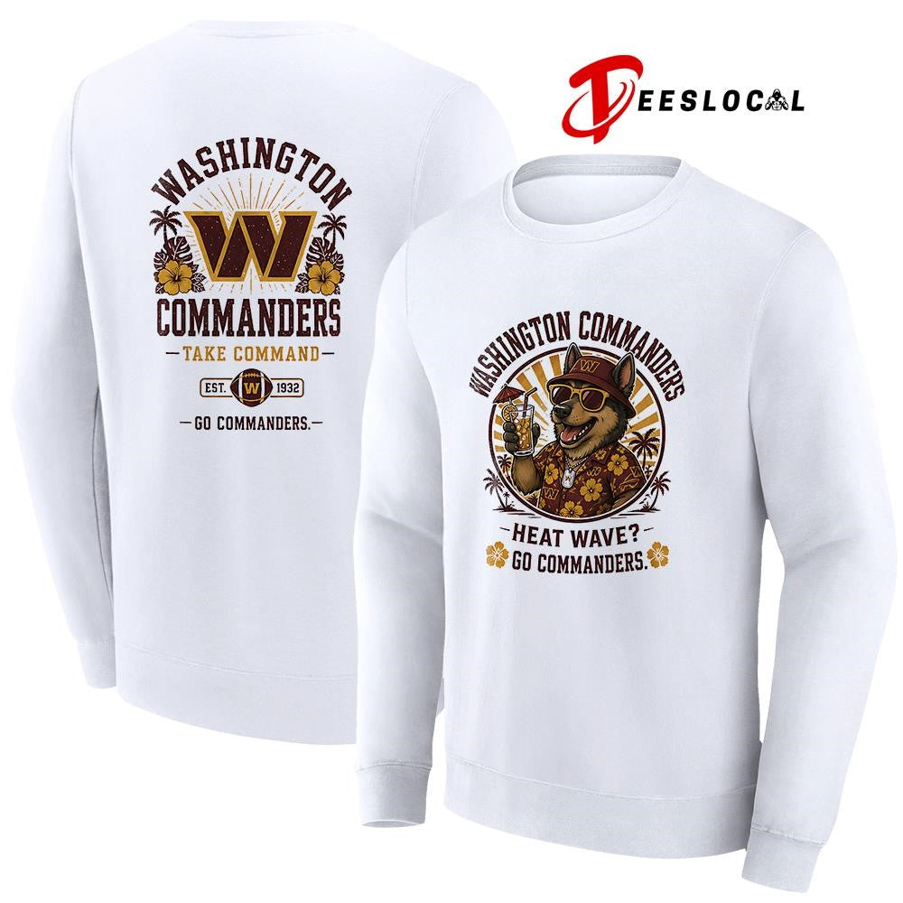 Washington Commanders heat wave beach vibes mascot shirt