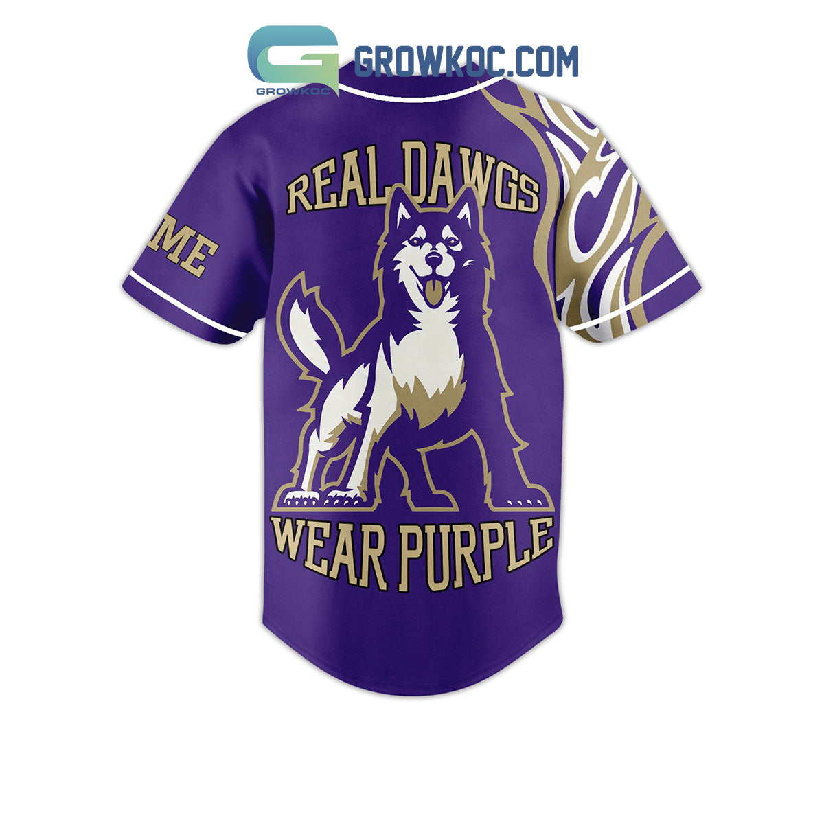 Washington Huskies Real Dawgs Wear Purple Personalized Baseball Jersey