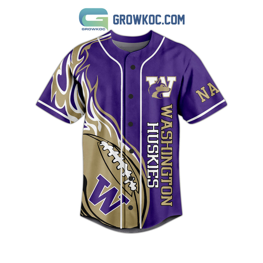 Washington Huskies Real Dawgs Wear Purple Personalized Baseball Jersey