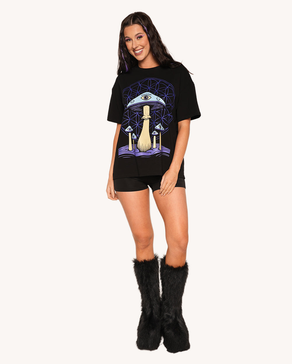 Wavy Cap Oversized Tee