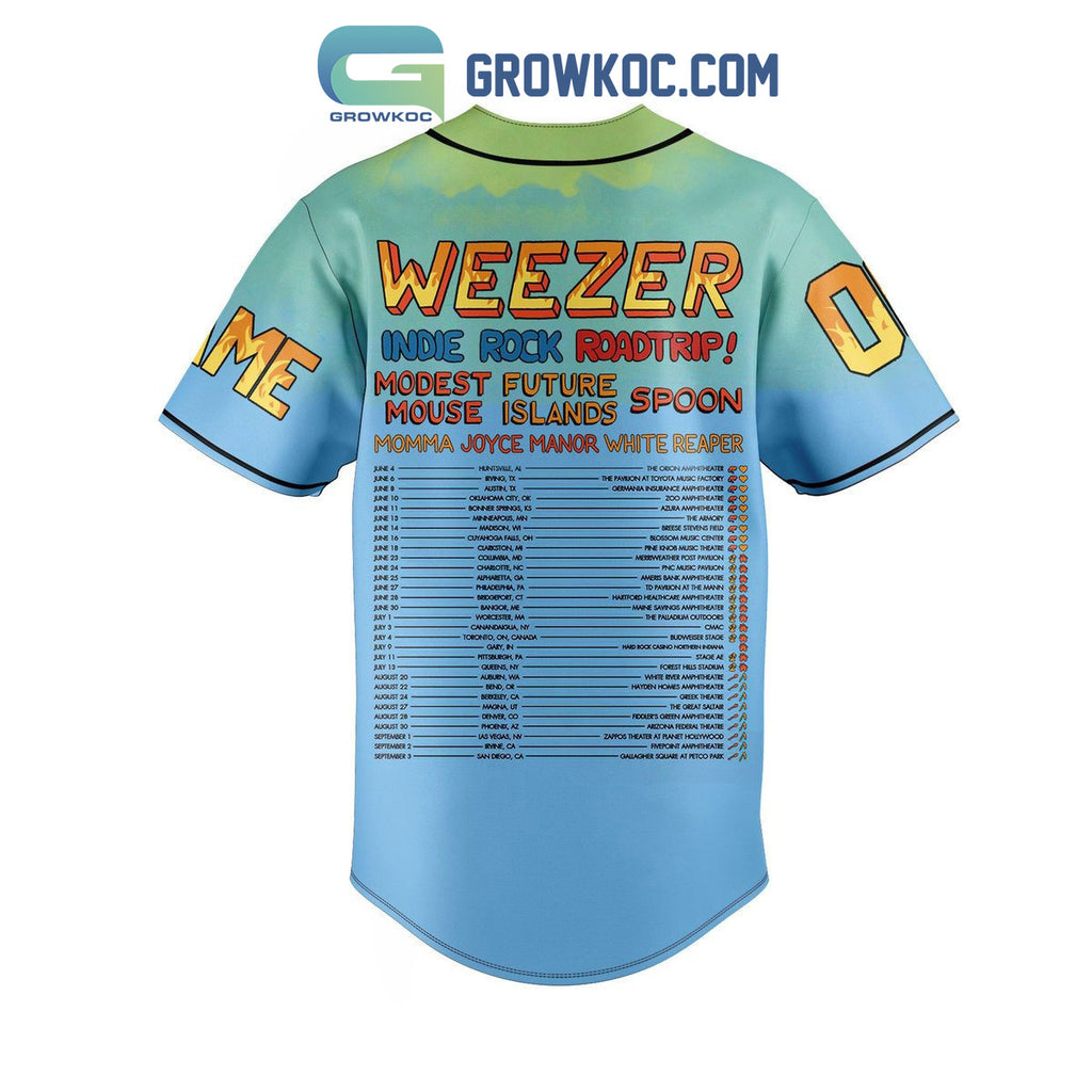 Weezer Indie Rock Roadtrip Personalized Baseball Jersey
