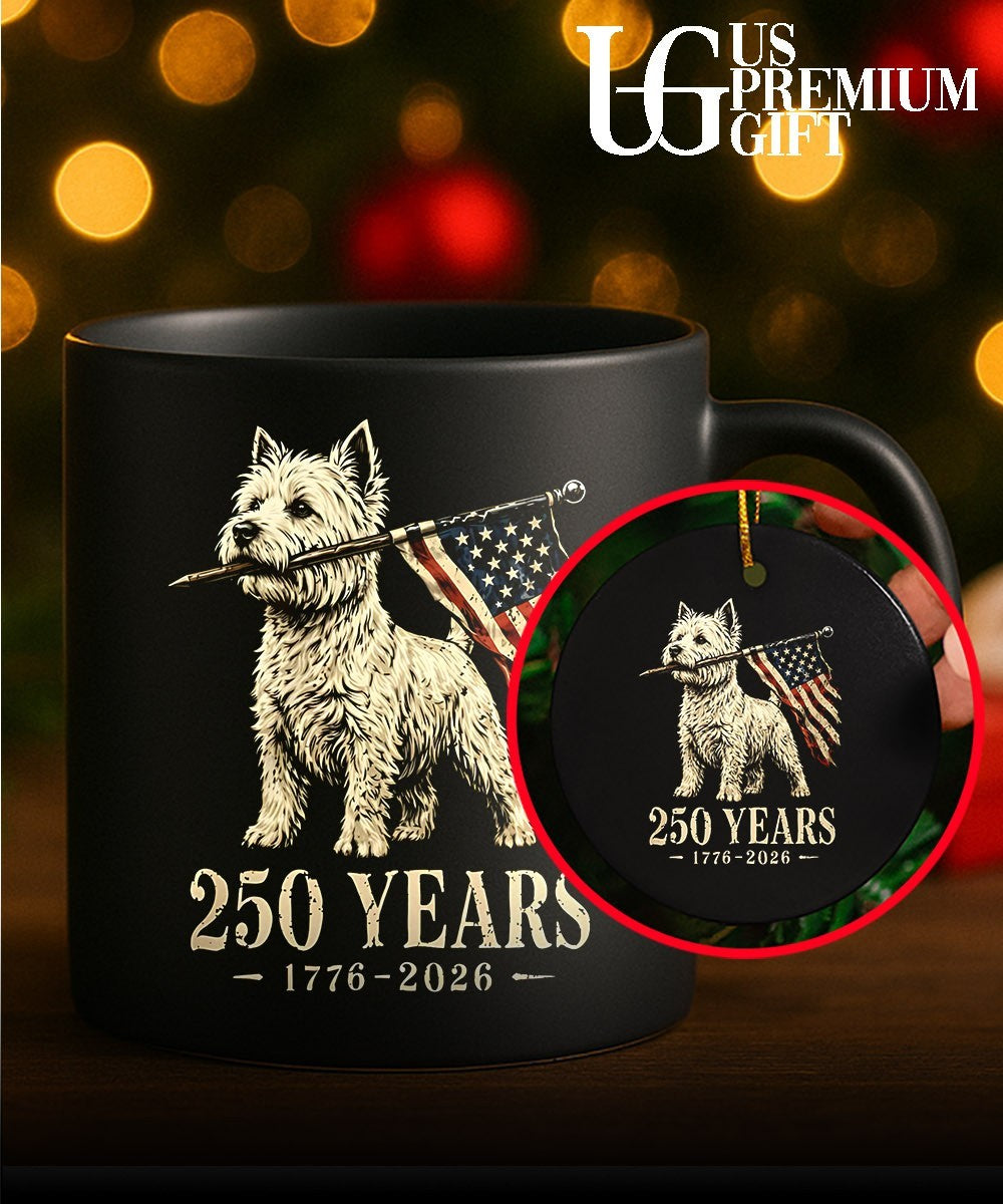 Westie Dog 250 Years 1776 2026 American Flag Patriotic shirt