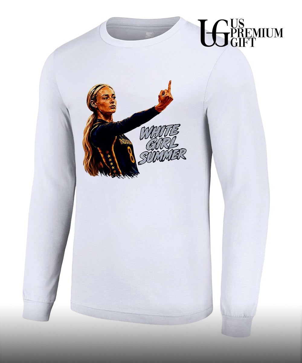 White Girl Summer Sophie Cunningham middle finger Indiana Fever WNBA shirt