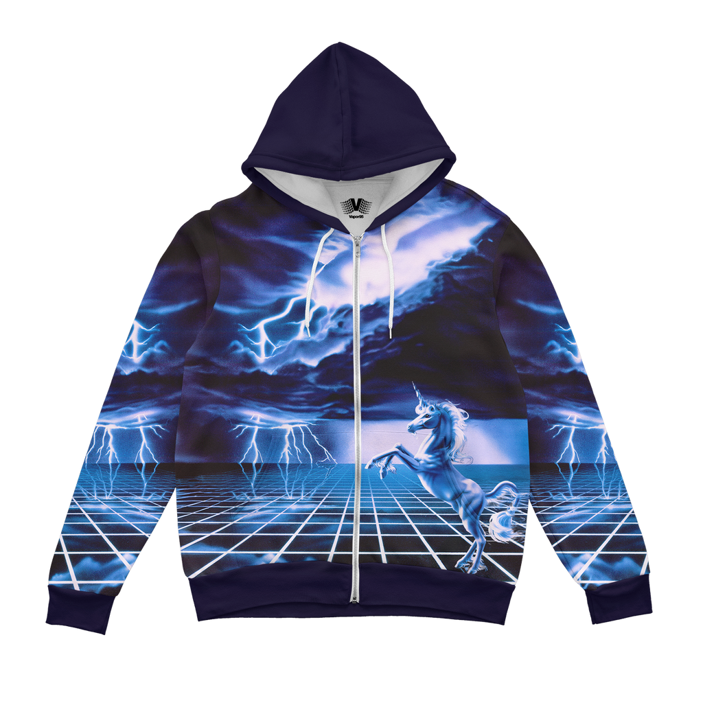White Lightning Zip Up Hoodie
