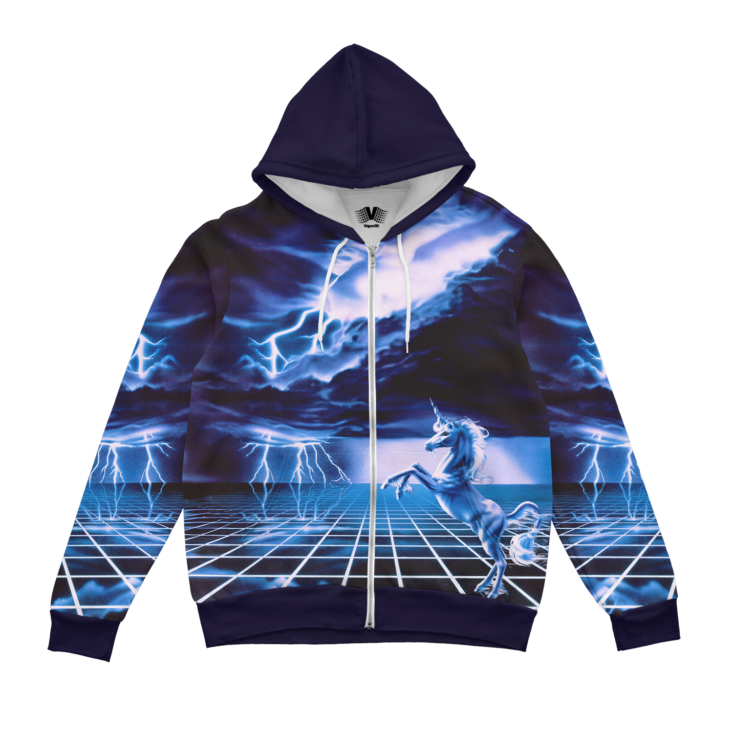 White Lightning Zip Up Hoodie