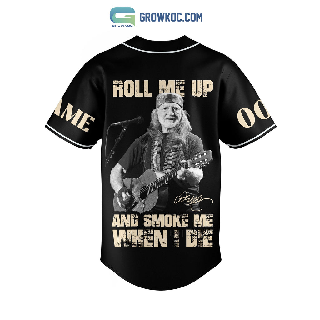 Willie Nelson Roll Me Up And Smoke Me When I Die Personalized Baseball Jersey