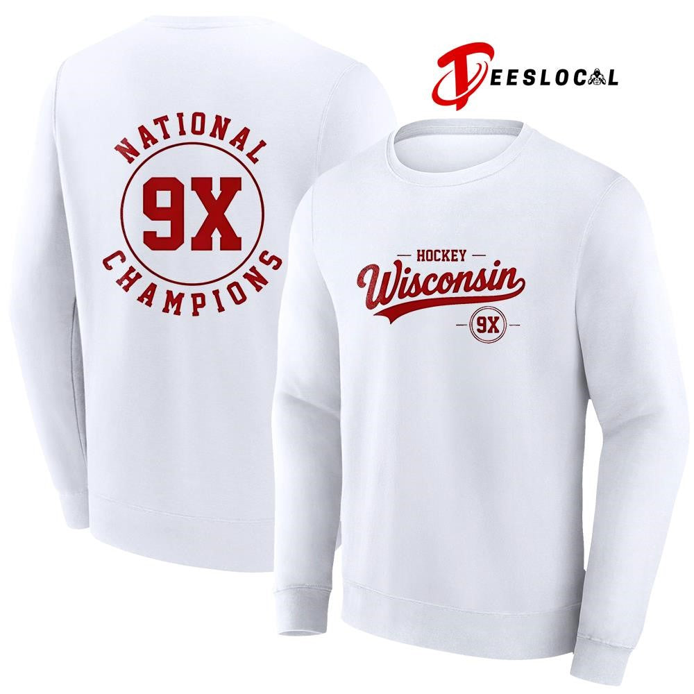 Wisconsin Badgers National Champions 9x logo shirt