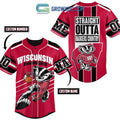 Wisconsin Badgers Straight Outta Country Personalized Baseball Jersey