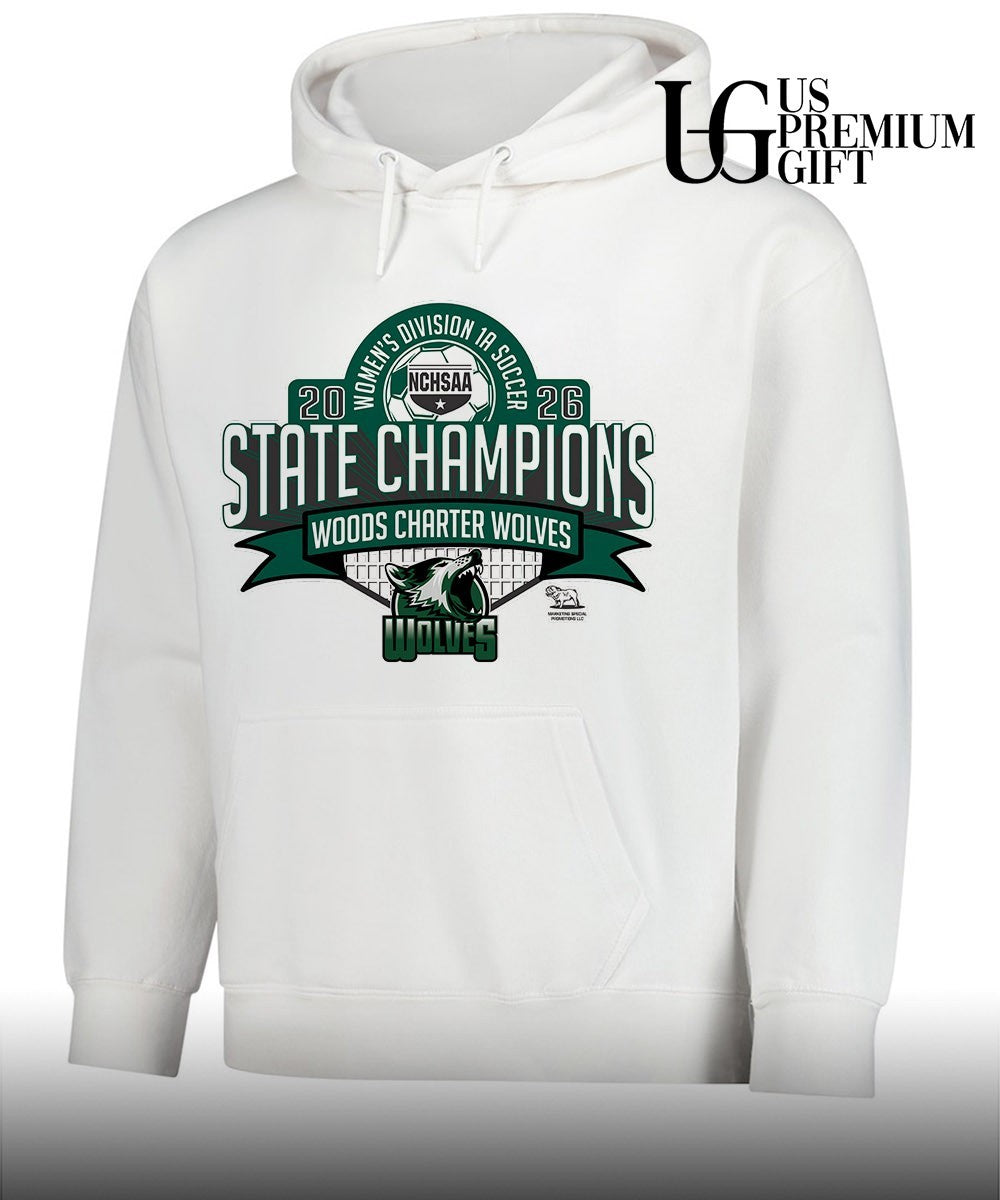 Woods Charter Wolves Women’s Division 1A Soccer State Champions 2026 shirt