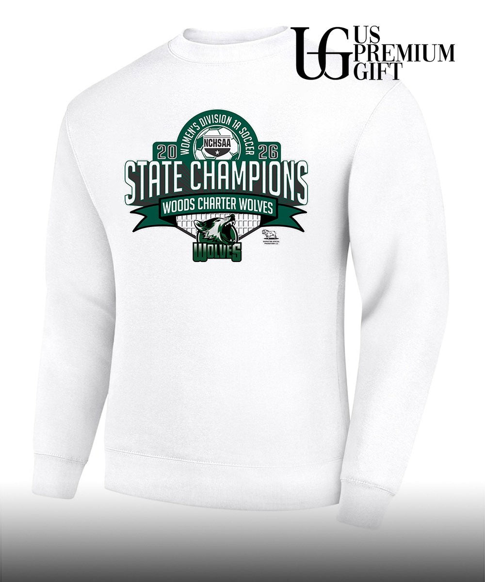 Woods Charter Wolves Women’s Division 1A Soccer State Champions 2026 shirt