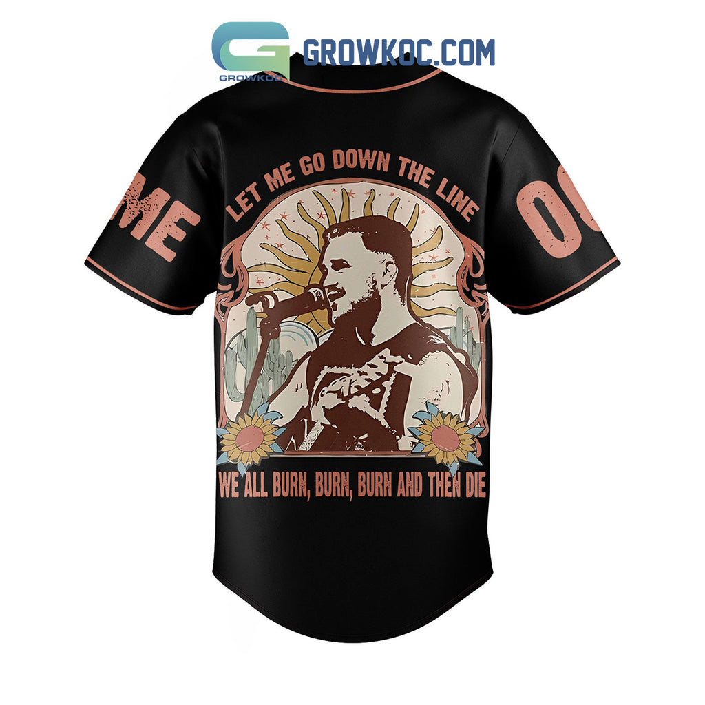 Zach Bryan Burn Burn World Tour Personalized Baseball Jersey
