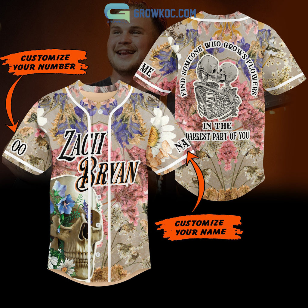 Zach Bryan Skull In The Darkest Part Of You Personalized Baseball Jersey