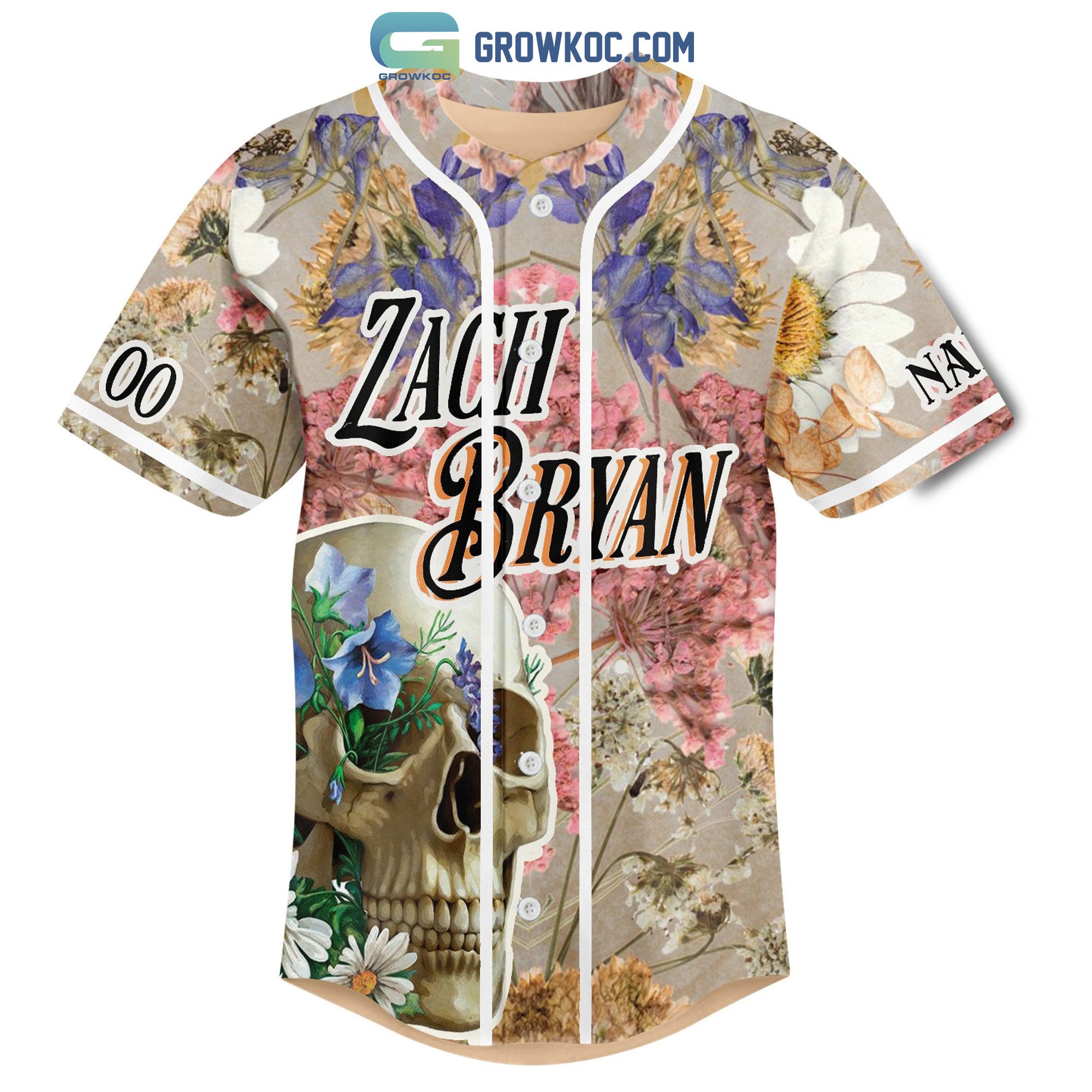 Zach Bryan Skull In The Darkest Part Of You Personalized Baseball Jersey