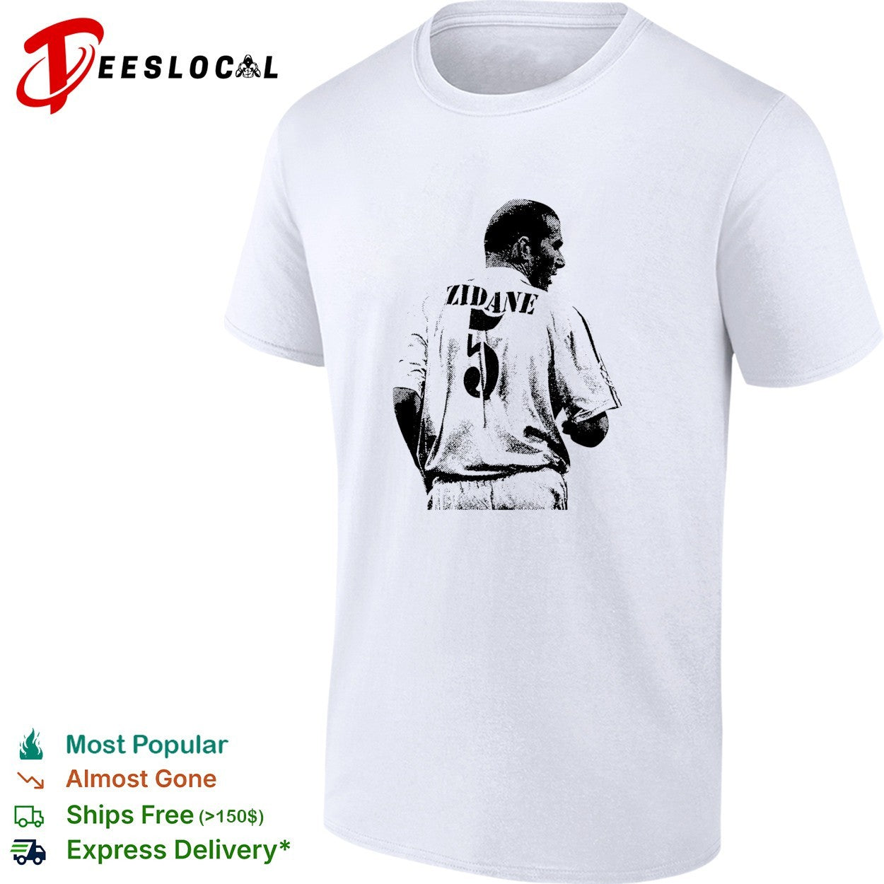 Zinedine Zidane Real Madrid portrait shirt