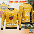 A.S Roma Personalized Ugly Christmas Sweater Yellow Version