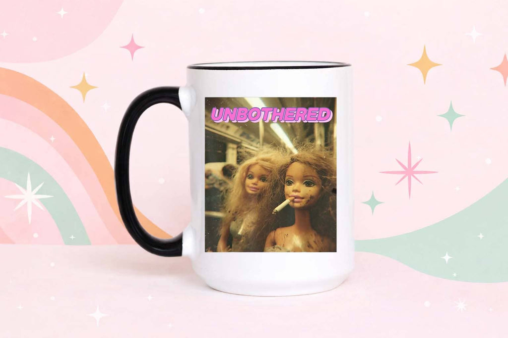 Funny Meme Coffee Mug Unbothered Sarcastic Humor Mug