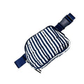 GZ-1511 Striped Puffer Quilted Belt Bag Navy/White