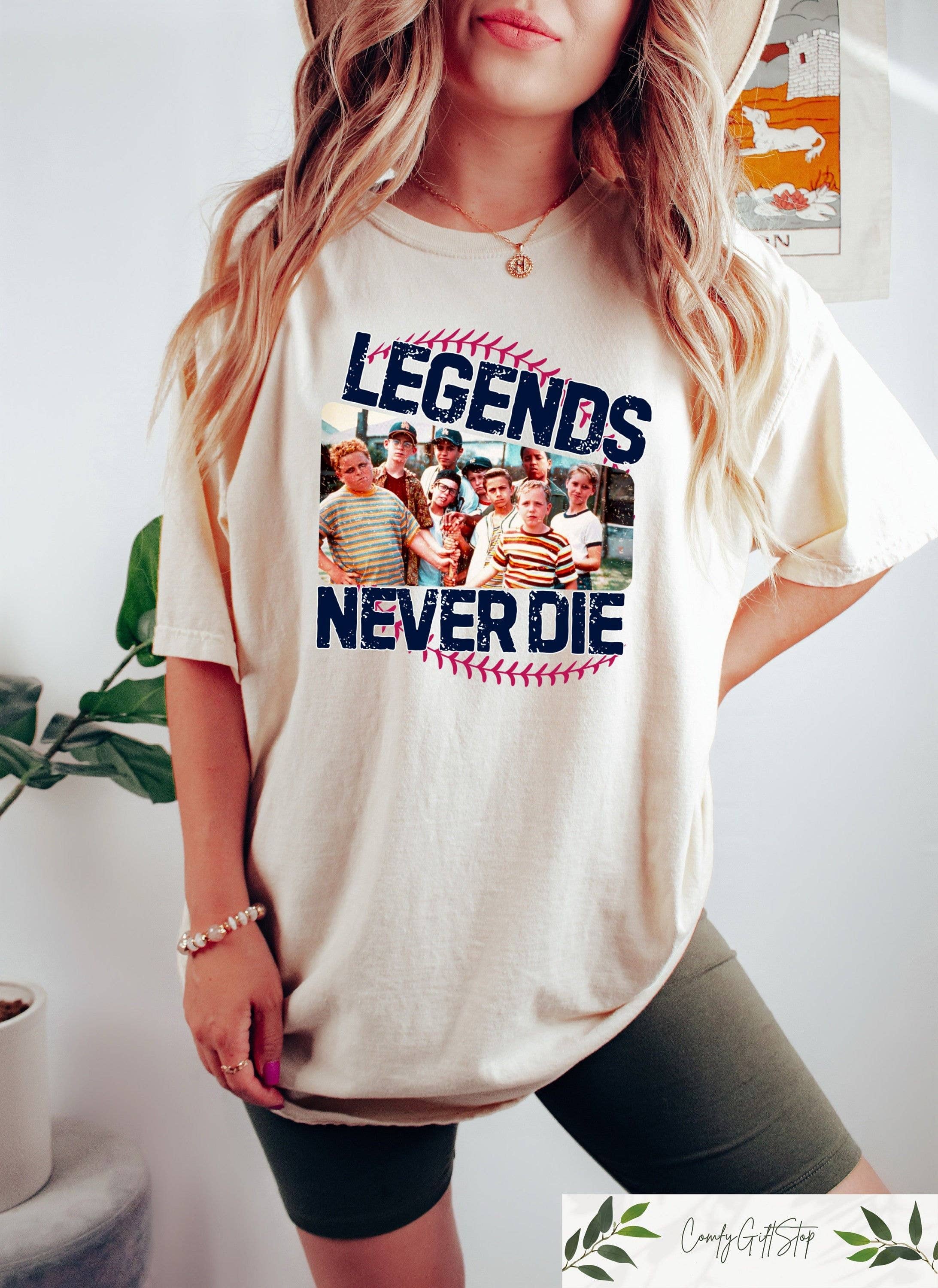 Sandlot Legends Never Die Baseball Squad Tee