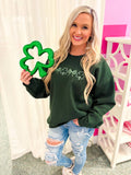 Dainty Bow + Clover Embroidered Crewneck | Sweatshirt