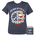Lulu Mac - Peace USA - Heather Navy Ss - LM74