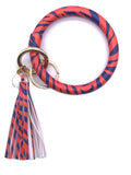 KC-8845 Orange/Navy Tiger Wristlet Key Chain