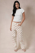 Polka Dot Printed Barrel Twill Pants