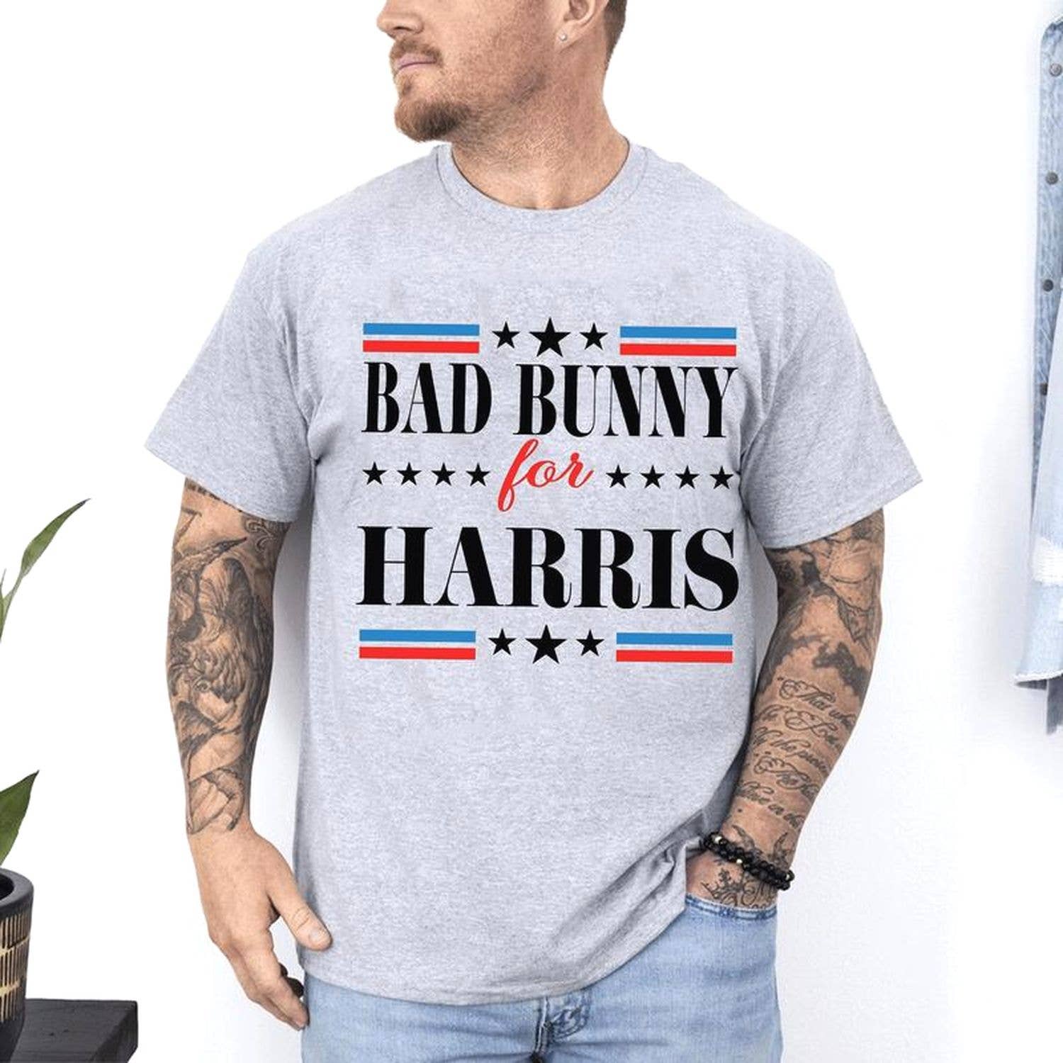 Bbunny 2024 Vote Blue Cotton Vintage T-Shirt For Everyone