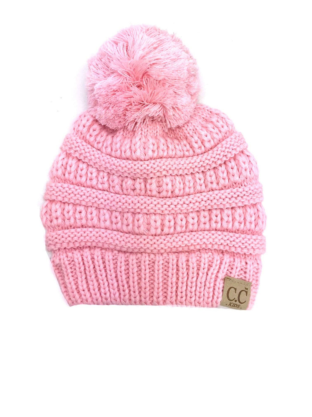 YJ-847 Pom Pale Pink Kid Beanie