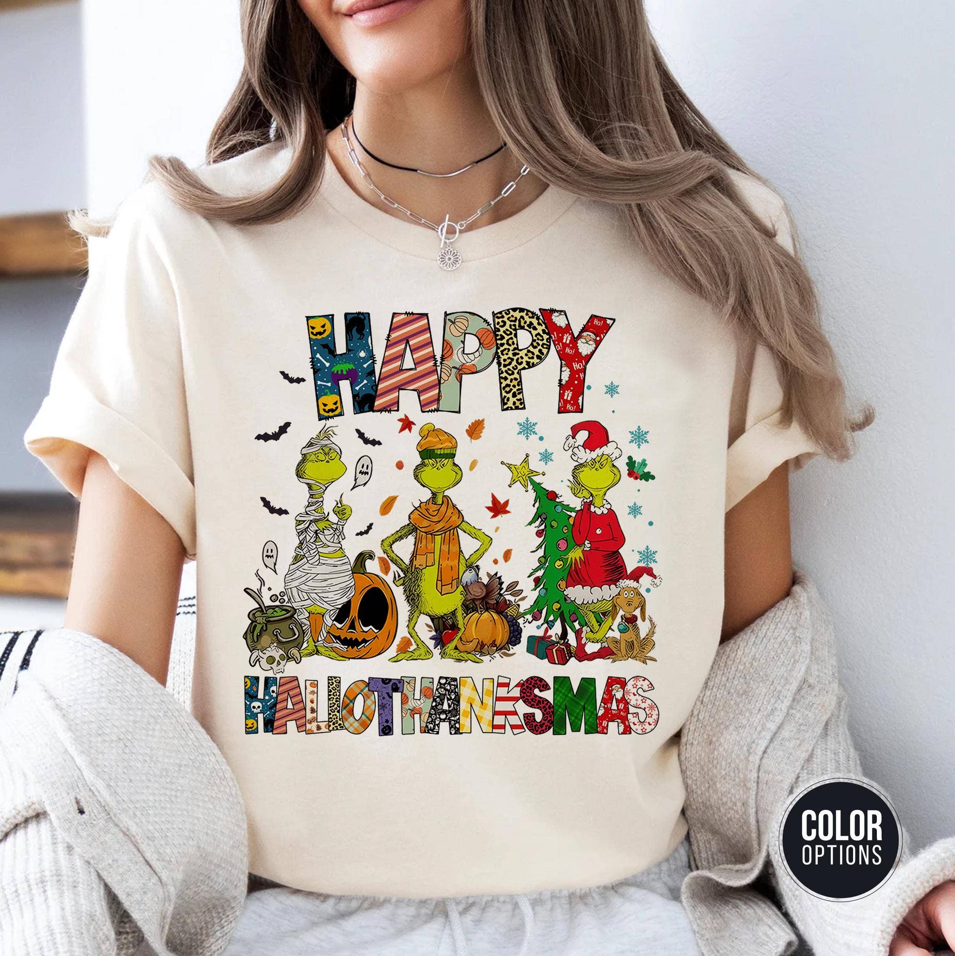 Grinch Hallothanksmas Holiday Mashup Graphic Tee