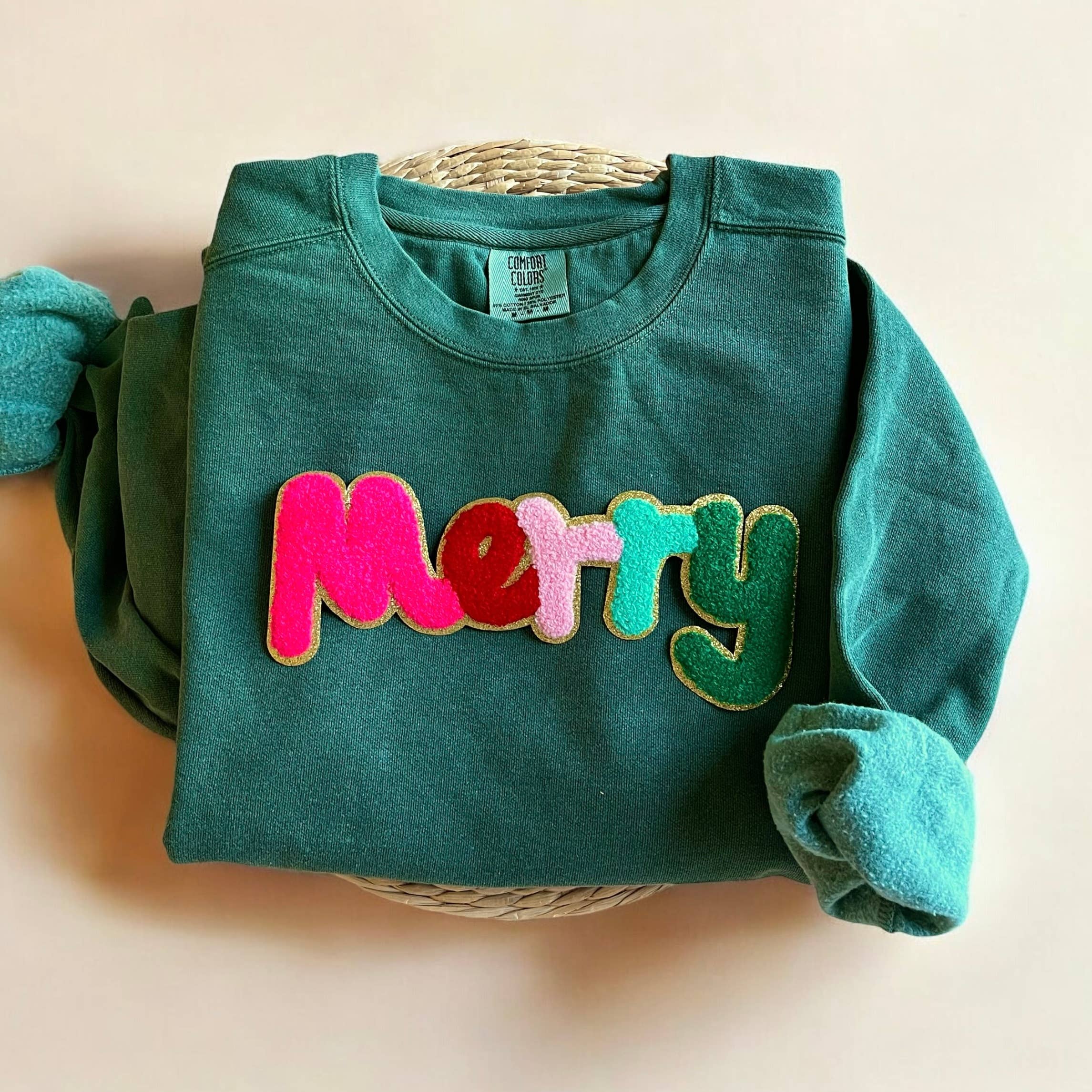 Comfort Colors Merry Sweatshirt, Festive Christmas Sweaters